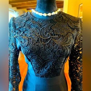 Black Lace Dress measurements from shoulders to hem 39-40”long